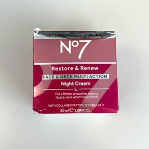 🌸3 for 30$🌸 NIB No7 Restore & Renew Night Cream 1.6 oz (50 ml)